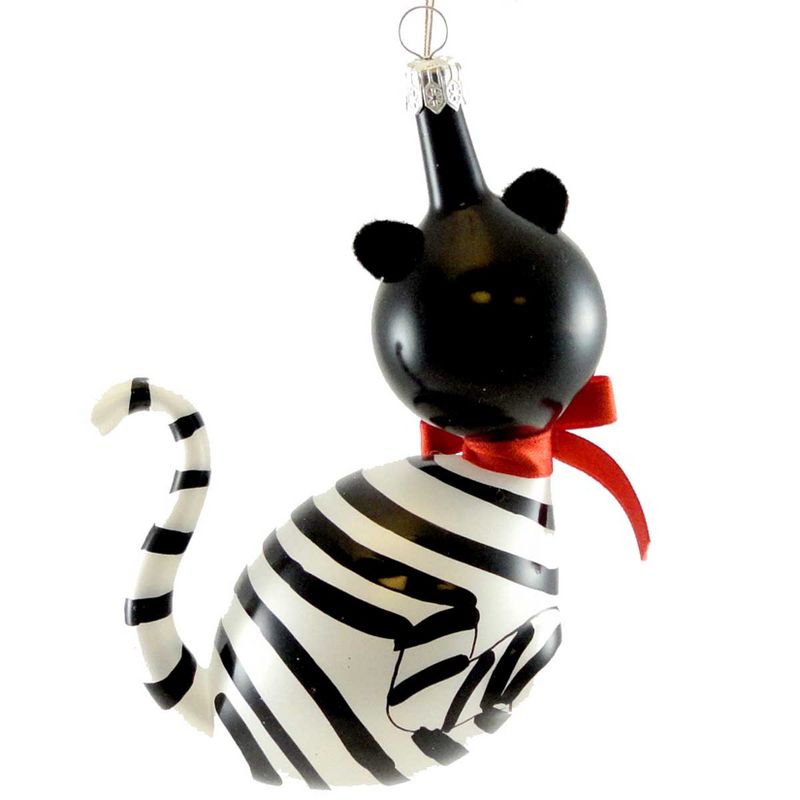 Italian Ornaments 5.0" Cheshire Cat With Ribbon Ornament Alice Wonderland  -  Tree Ornaments