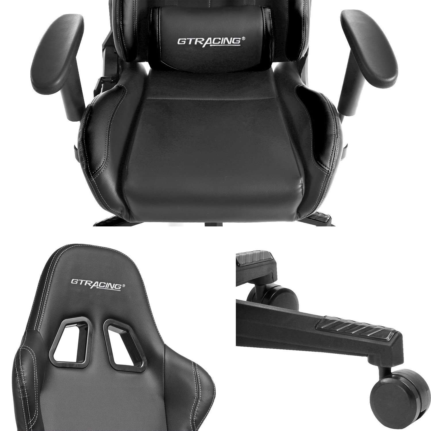 GTRACING Ergonomic Office Chair - Racing Seat, Height Adjustment, Pillows, Recliner, Swivel Rocker Tilt, for E-Sports, Computers, and Gaming