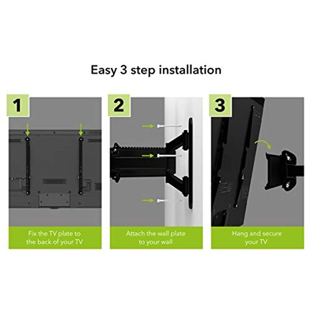AVF EL804B-A Multi-Position Full Motion Long Extension TV Wall Mount For 40-Inch To 80-Inch TVs