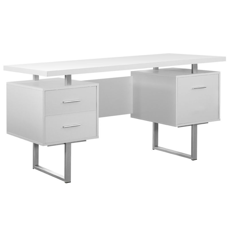 Monarch 60 Inch Office Computer Desk w/ Filing Drawer & 3 Drawer Filing Cabinet