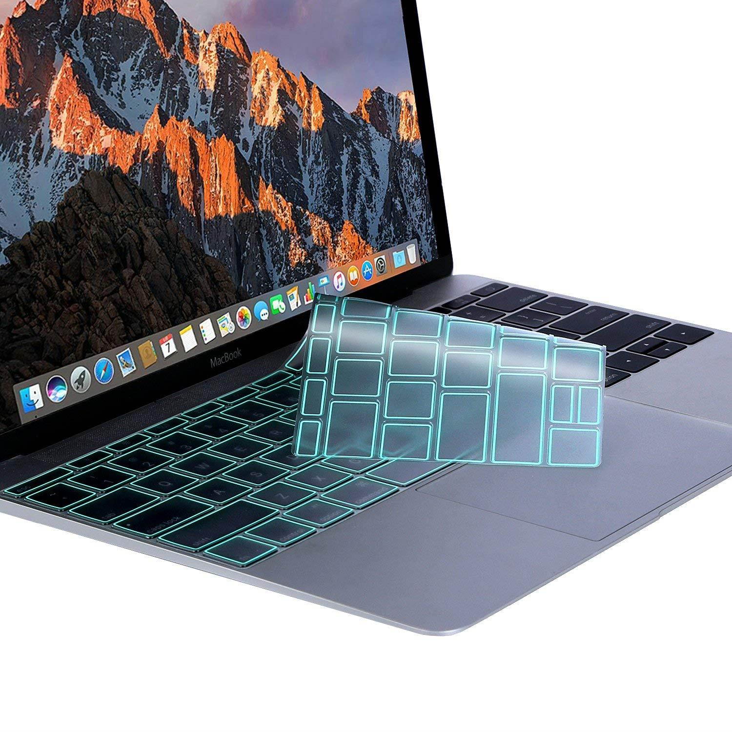 MOSISO Premium Soft TPU Ultra Thin Transparent Keyboard Cover Protector Compatible MacBook Pro 13 Inch 2017 & 2016 Release A1708 No Touch Bar & New MacBook 12 Inch A1534 Protective Skin, Mint Green