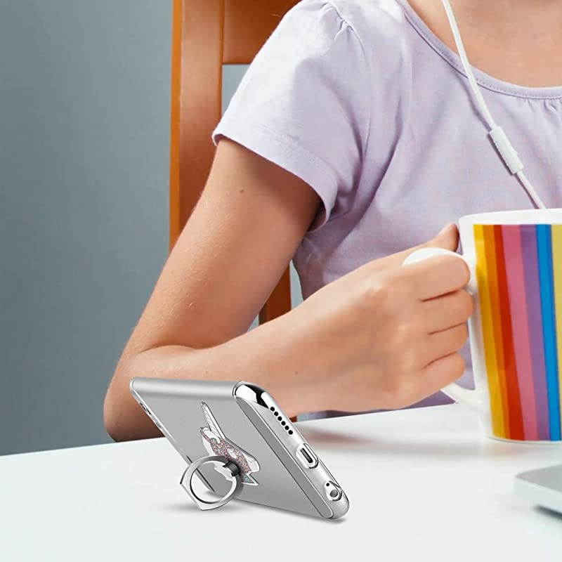 Cellphone Ring Holder Finger Kickstand (2 Pack) -  360&deg; Rotation/Sturdy/Reusable/Grip/Stand/ Universal - Compatible with All Smartphones - Cat Black