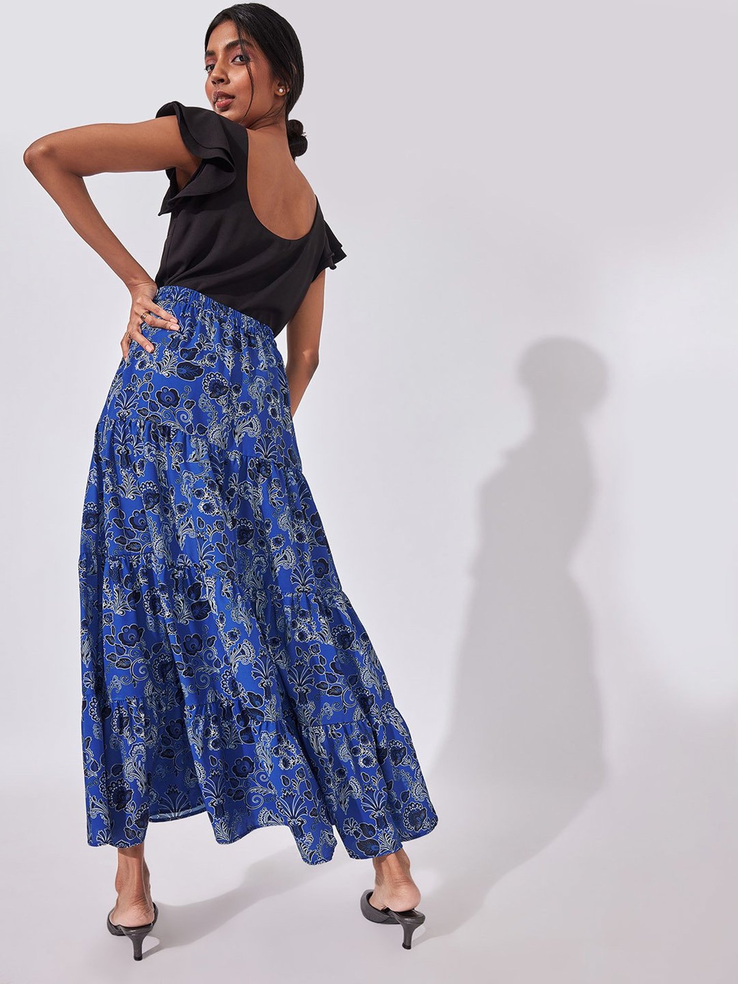 The Label Life Blue Printed Skirt