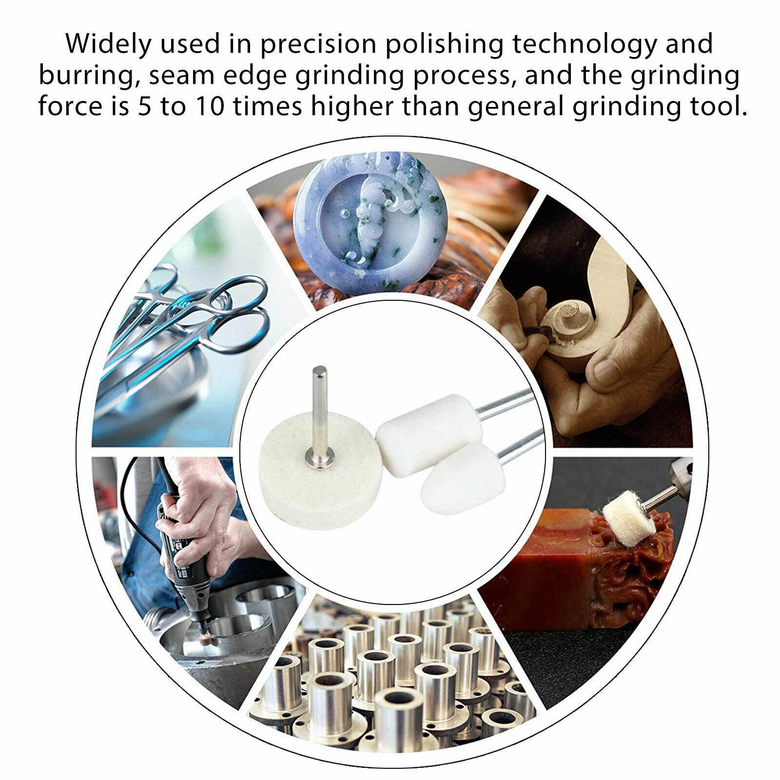 129Pcs/Set Wool Felt Polishing Buffing Pads Waxing Head Wheel Dremel Accessories