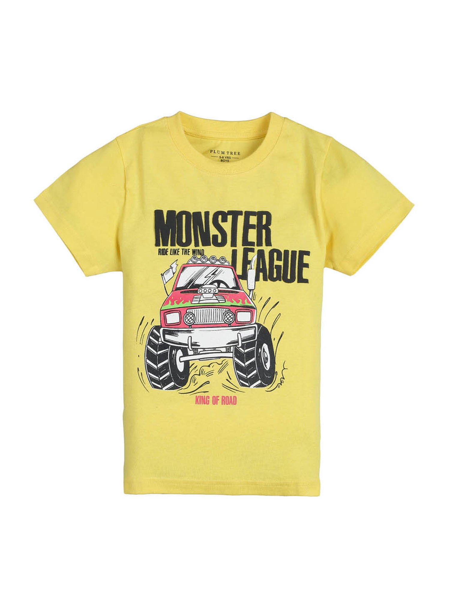 Plum Tree Kids Yellow & Blue Printed T-Shirt (Pack Of 2)