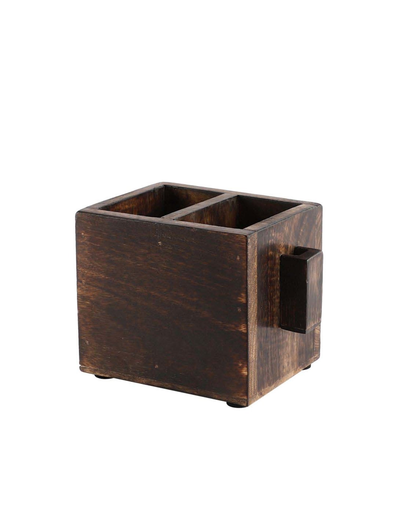 VarEesha Neel Brown & Yellow Mango Wood Cutlery Holder