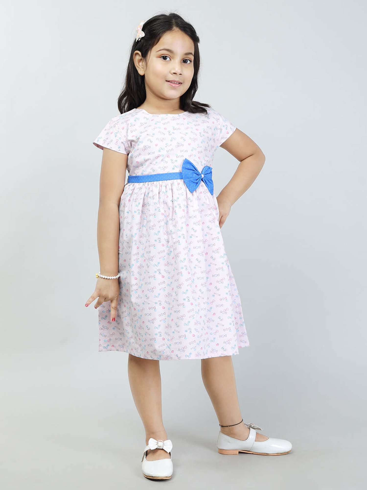 Todd N Teen Kids Light Pink Printed Frock