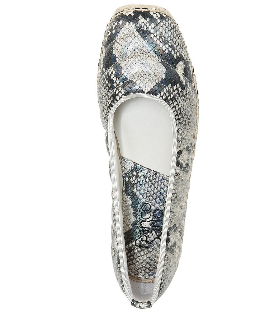 Franco Sarto Kiya Snake Print Leather Slip-On Espadrille Flats