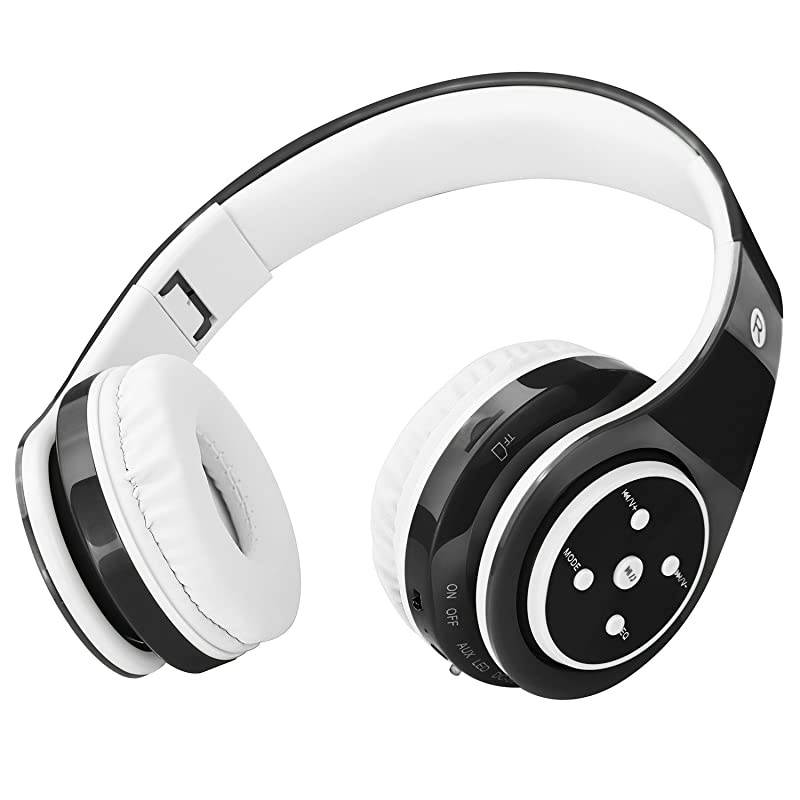 Headphones for Kids, 85db Volume Limited, up to 6-8 Hours Play, Stereo Sound, SD Card Slot, Over-Ear and Build-in Mic Wireless/Wired Headphones for Boys Girls(Black)