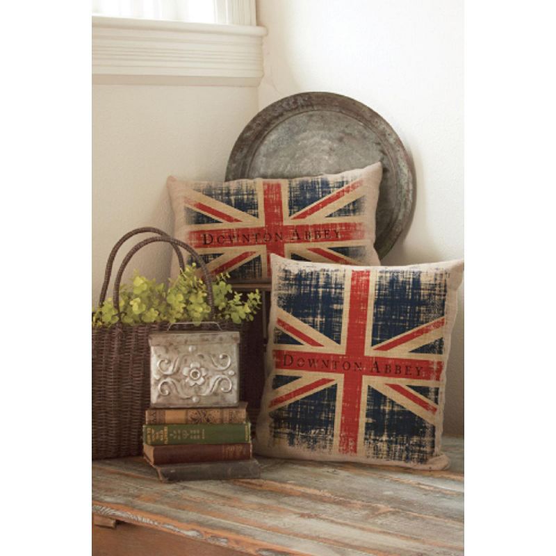 Heritage Lace 18" Square Downton Abbey British Union Jack Indoor Throw Pillow - Red/Blue