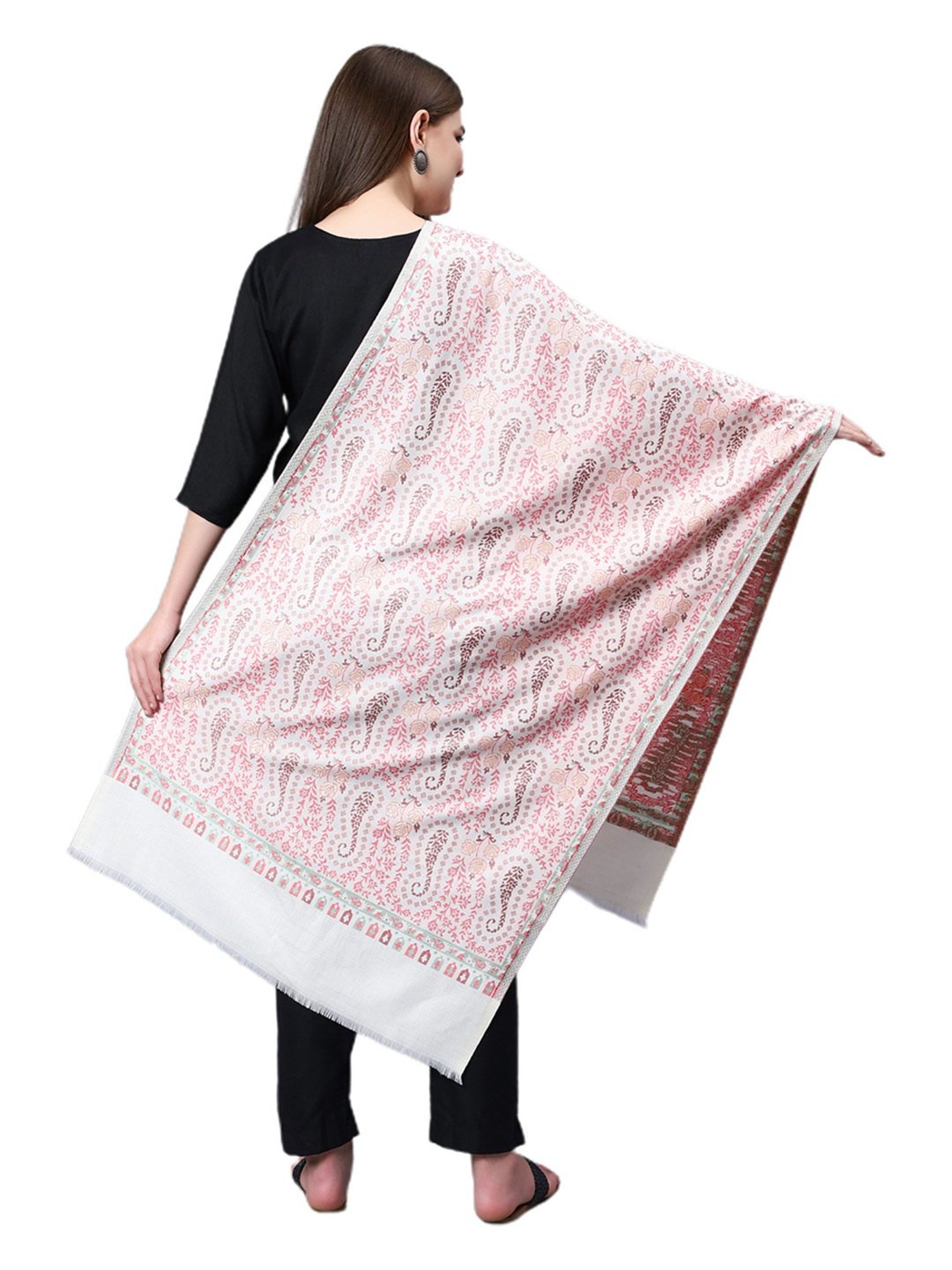 Aditi Wasan White Floral Stole