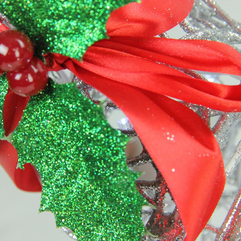 Brite Star Set of 2 LED Lighted Silver and Red Glitter Buck and Doe Reindeer Christmas Outdoor Decorations