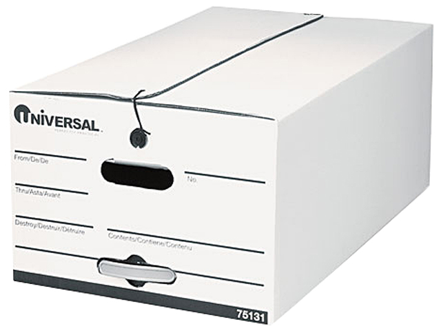 Universal 75131 String/Button Box  Ltr  Fiberboard  15-1/2 x 24-1/2 x 10-3/4  BLK/WE  12/Carton