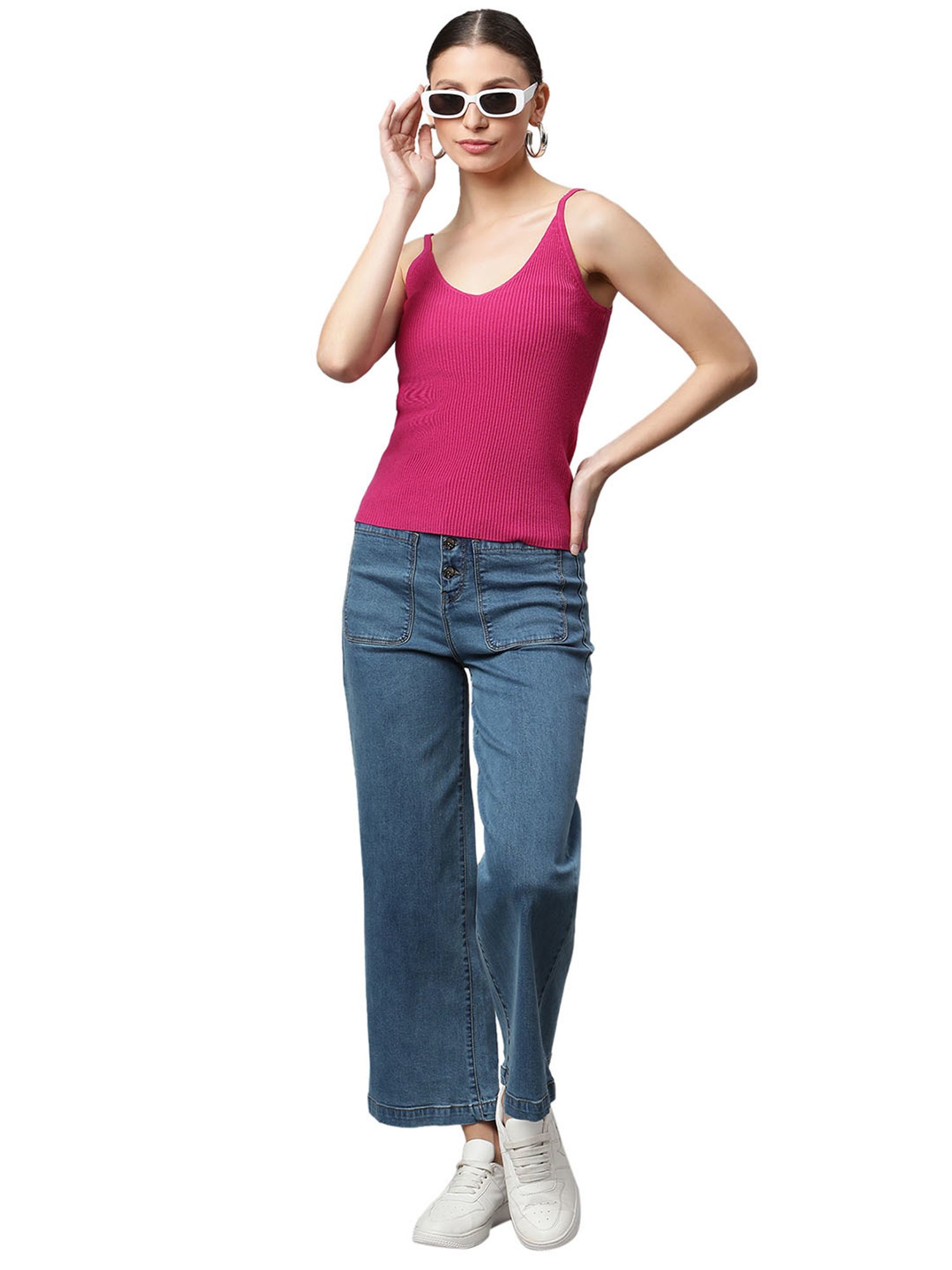 Global Republic Pink Knitted Slim Fit Top