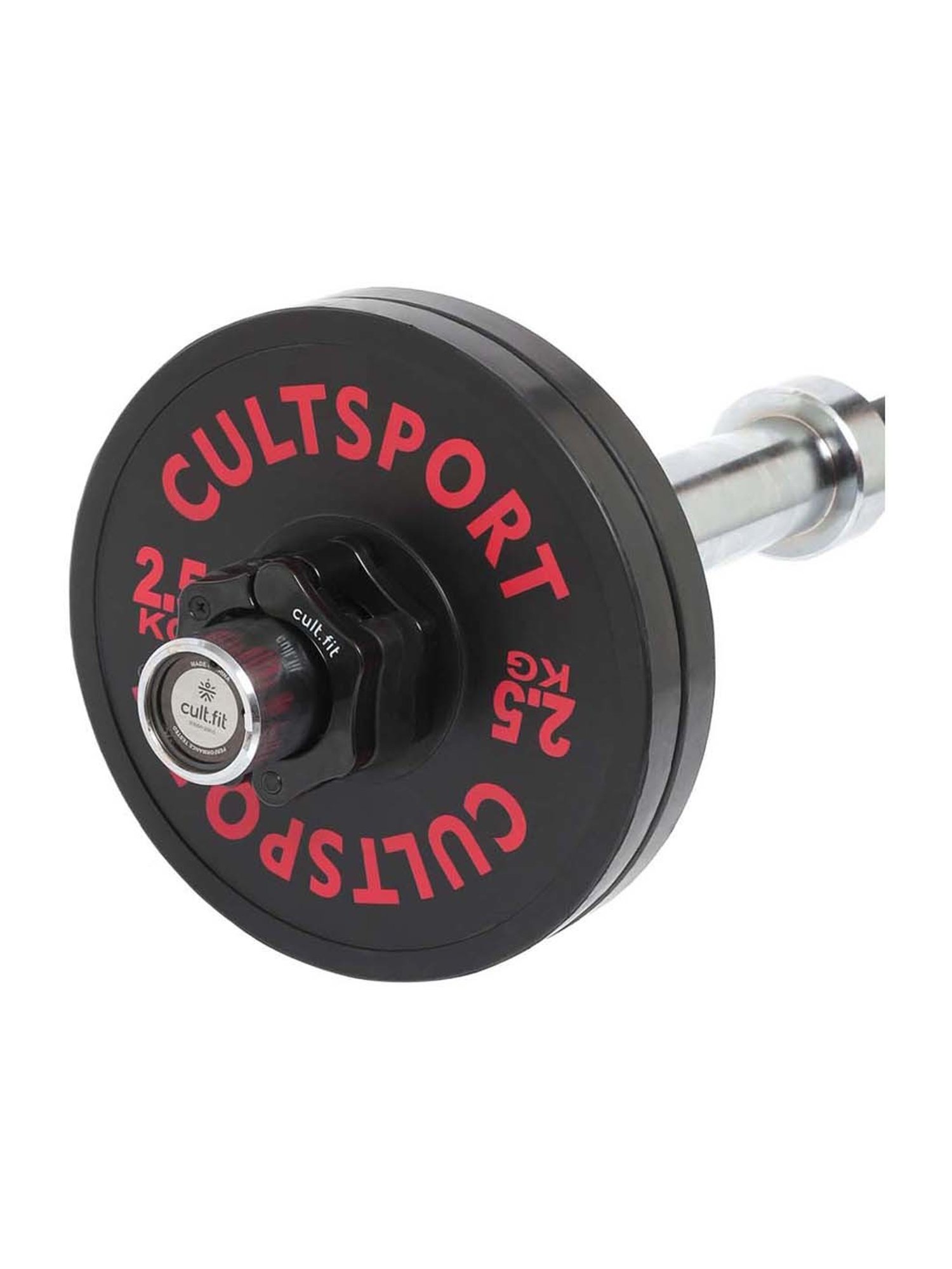 Cultsports Black & Silver Cast Iron Bumper Plate with Rubber Coating (Pack of 4)