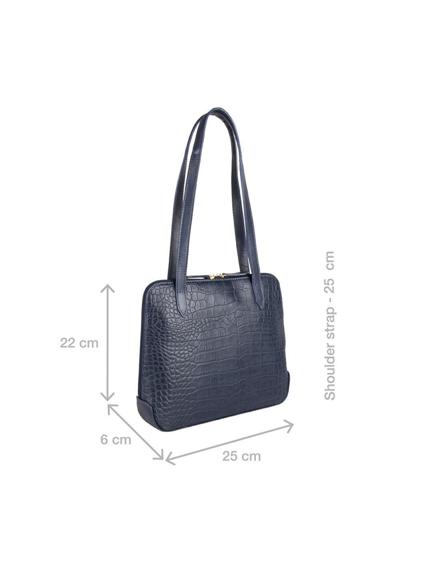 Hidesign Myntra Blue Textured Medium Shoulder Handbag