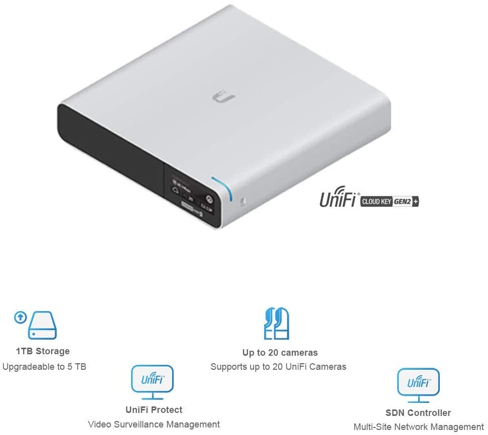 UniFi Protect G3 PRO Camera 5 Units UVC-G3-PRO 1080p Outdoor Weatherproof IP Camera 3X Optical Zoom with UniFi Cloud Key Gen2 Plus UCK-G2-PLUS Cloud Device Management 1TB HDD