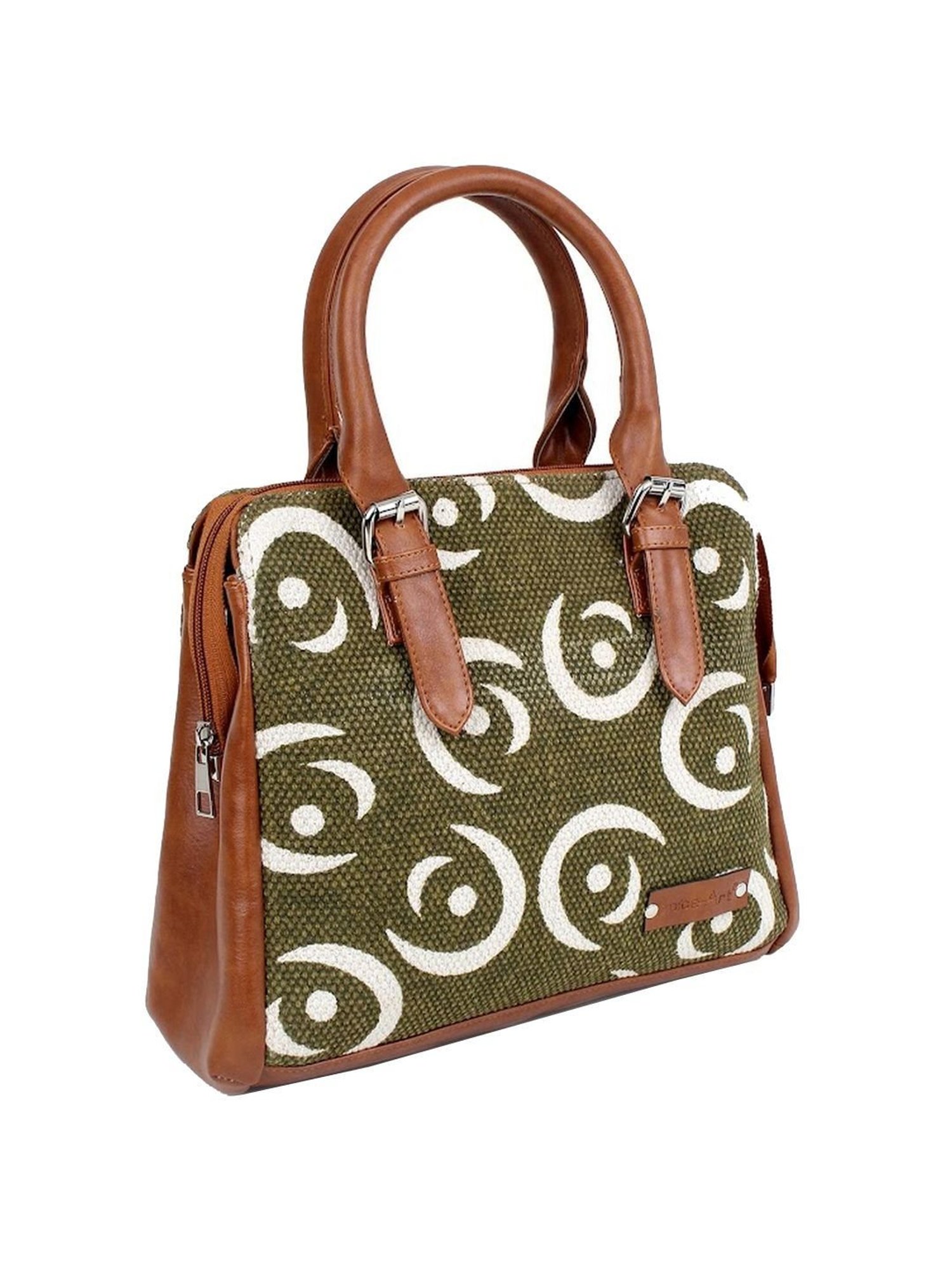 Spice Art Olive Printed Medium Handbag