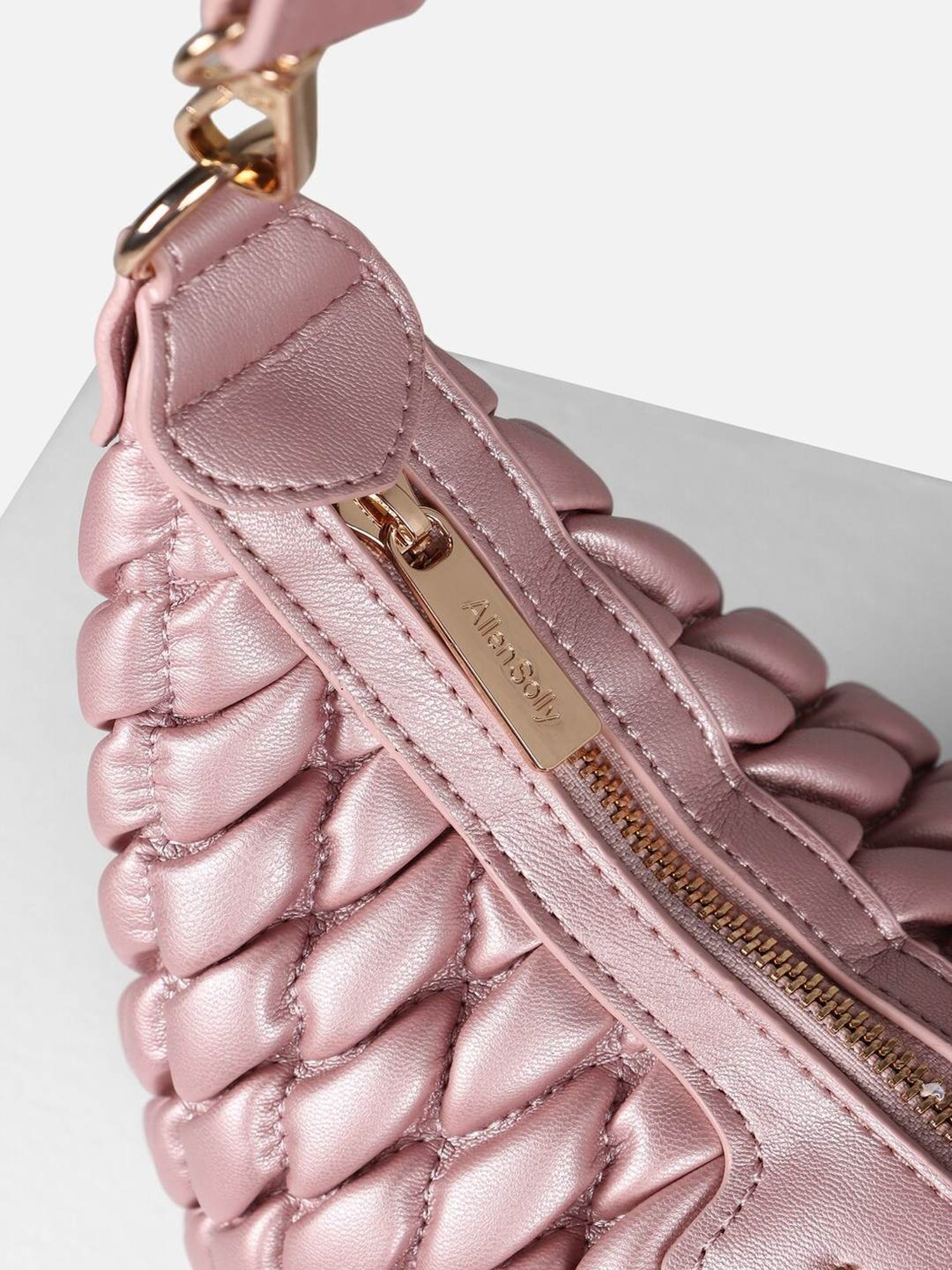 Allen Solly Pink Textured Medium Shoulder Handbag
