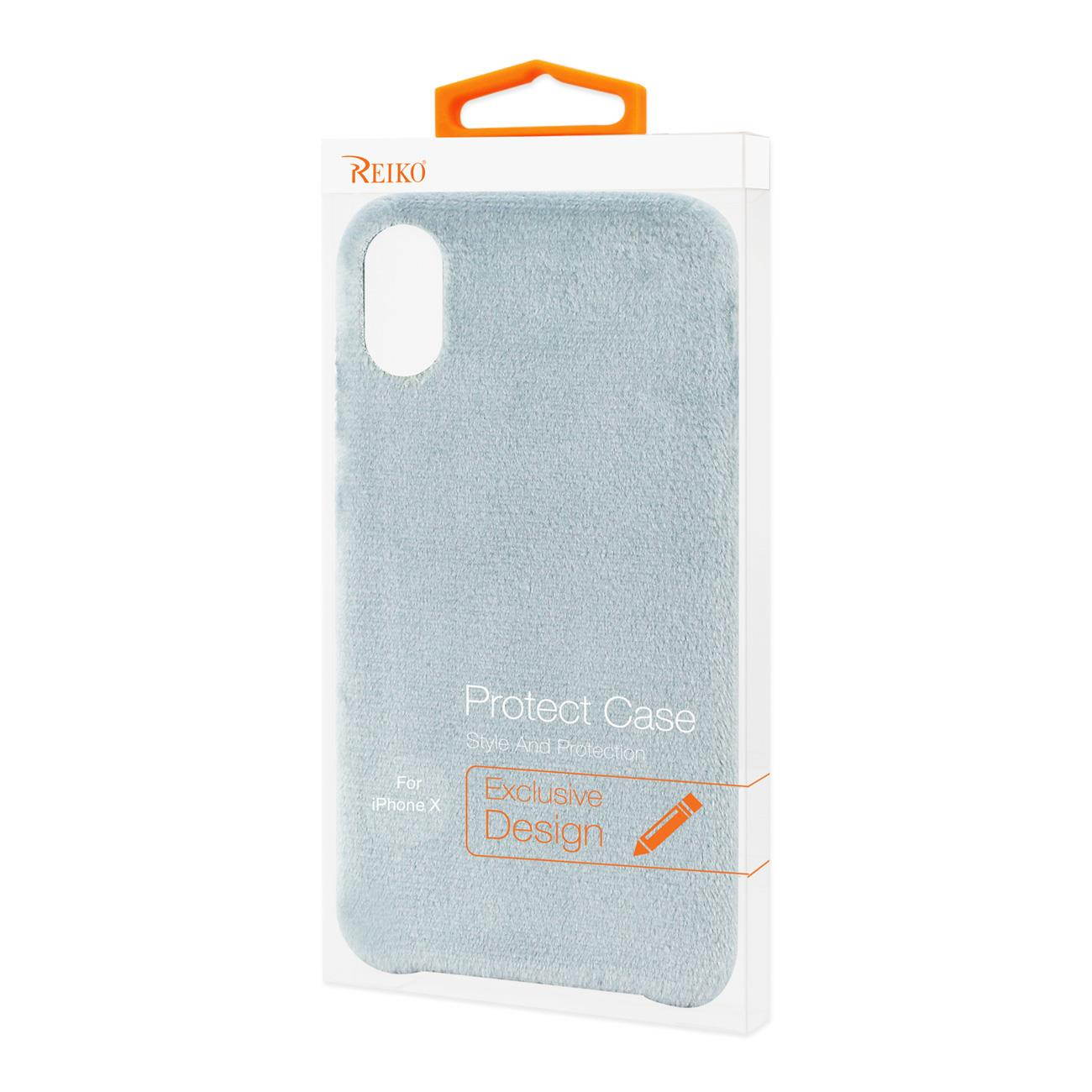 Reiko iPhone X/iPhone XS Fuzzy Fur Soft TPU Case In Gray