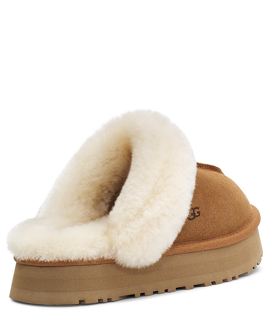 UGG&reg; Disquette Suede Fur Flatform Slides