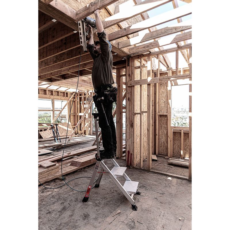 Little Giant Ladder Systems 3-step ANSI Type IAA 375lb Aluminum Stepstool with handrail Gray