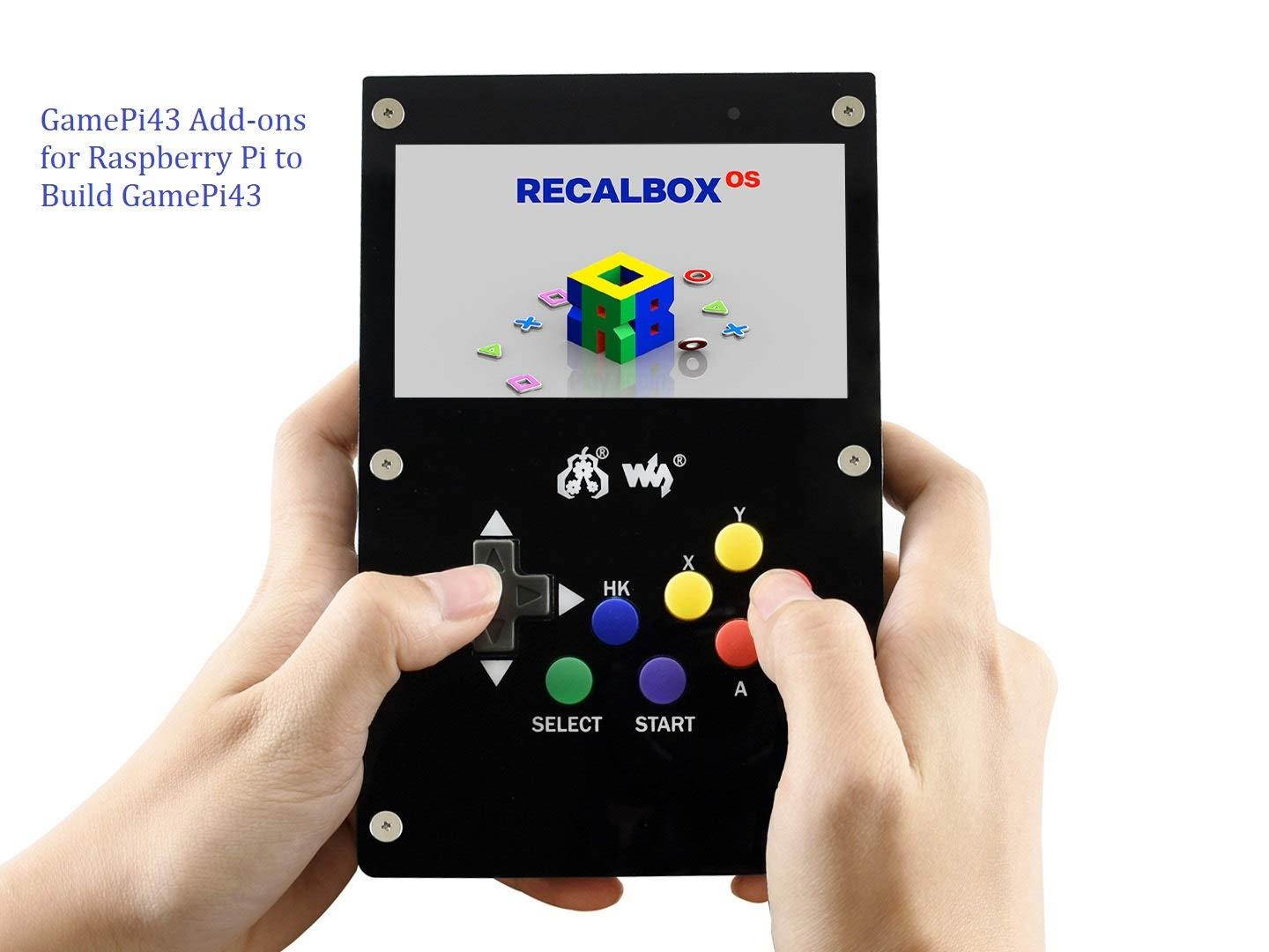 GamePi43 Accessories Classic Portable Retro Video Game Console Compatible with Raspberry Pi 3 B+/3B/2B/B+, with 800&times;480 4.3inch IPS Display