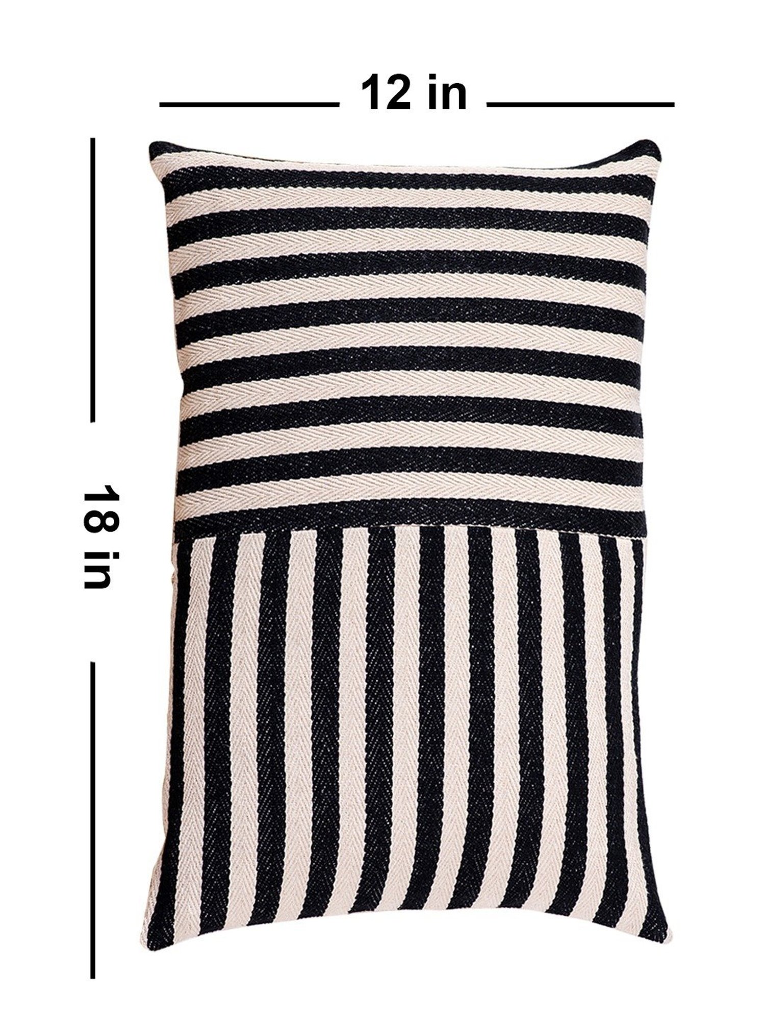 Nestroots Stripes White Silk Cushion Cover