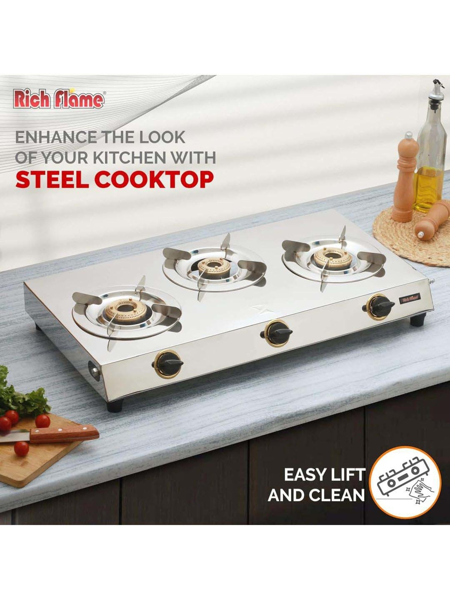 Glen LPG Gas Stoves with 3 Burner