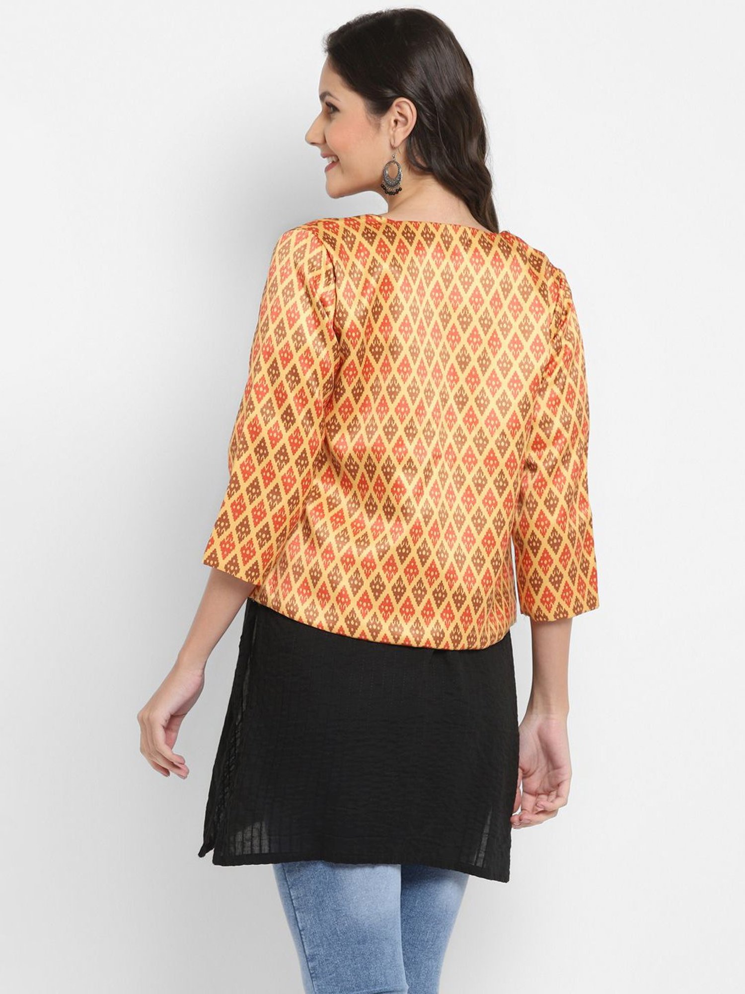 Hangup Yellow Printed Shrug