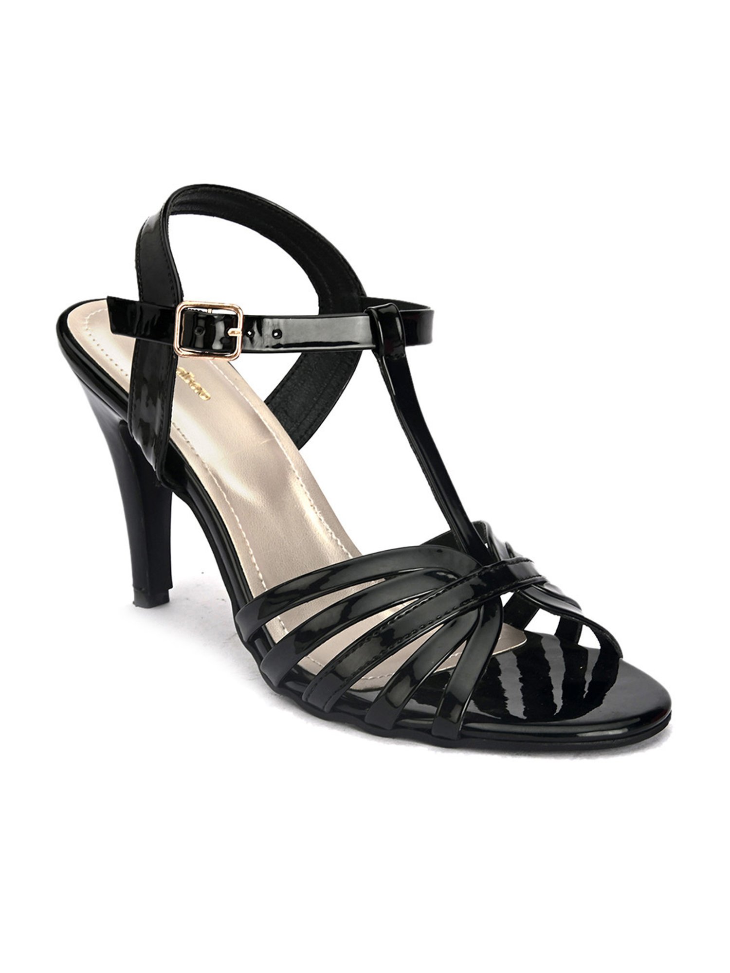 Pelle Albero Women's Black Ankle Strap Stilettos