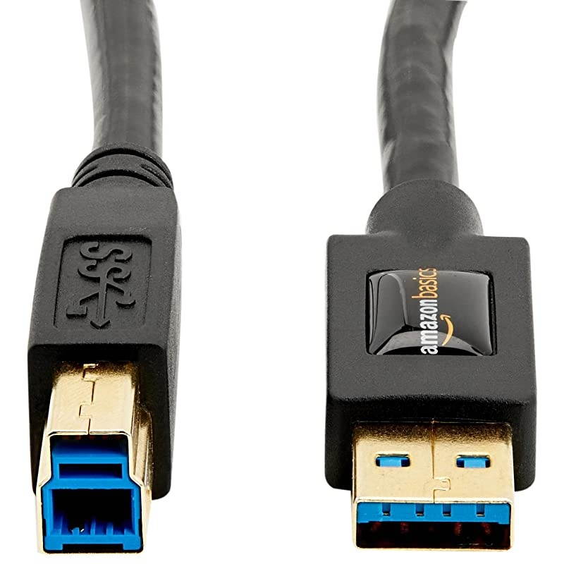Basics USB 3.0 Cable - A-Male to B-Male - 3 Feet (0.9 Meters), 10-Pack