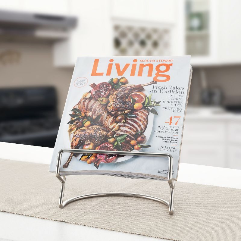 Home Basics Simplicity Collection Cookbook Holder, Satin Nickel