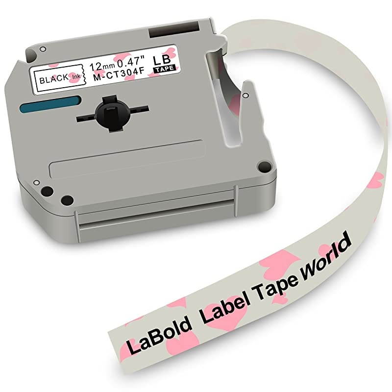 MK231 Label Tape  2 Rolls Unique Design Cartoon Style Black on Pink Love Compatible for Brother NonLaminated M Series Labeling Tape MK231 MK231 M231 12mm 047 X 8m 262