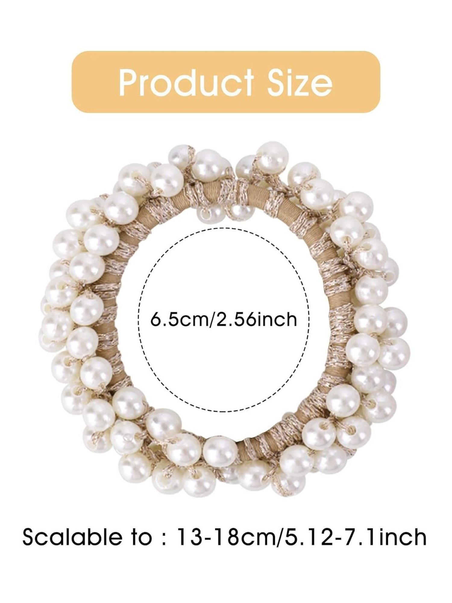 OOMPH Combo of 3 Pearls Gold Pink White Rubber Band Ponytail Holder Stylish Latest