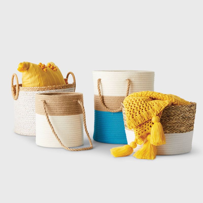 Coiled Rope Basket White/Blue - Opalhouse™