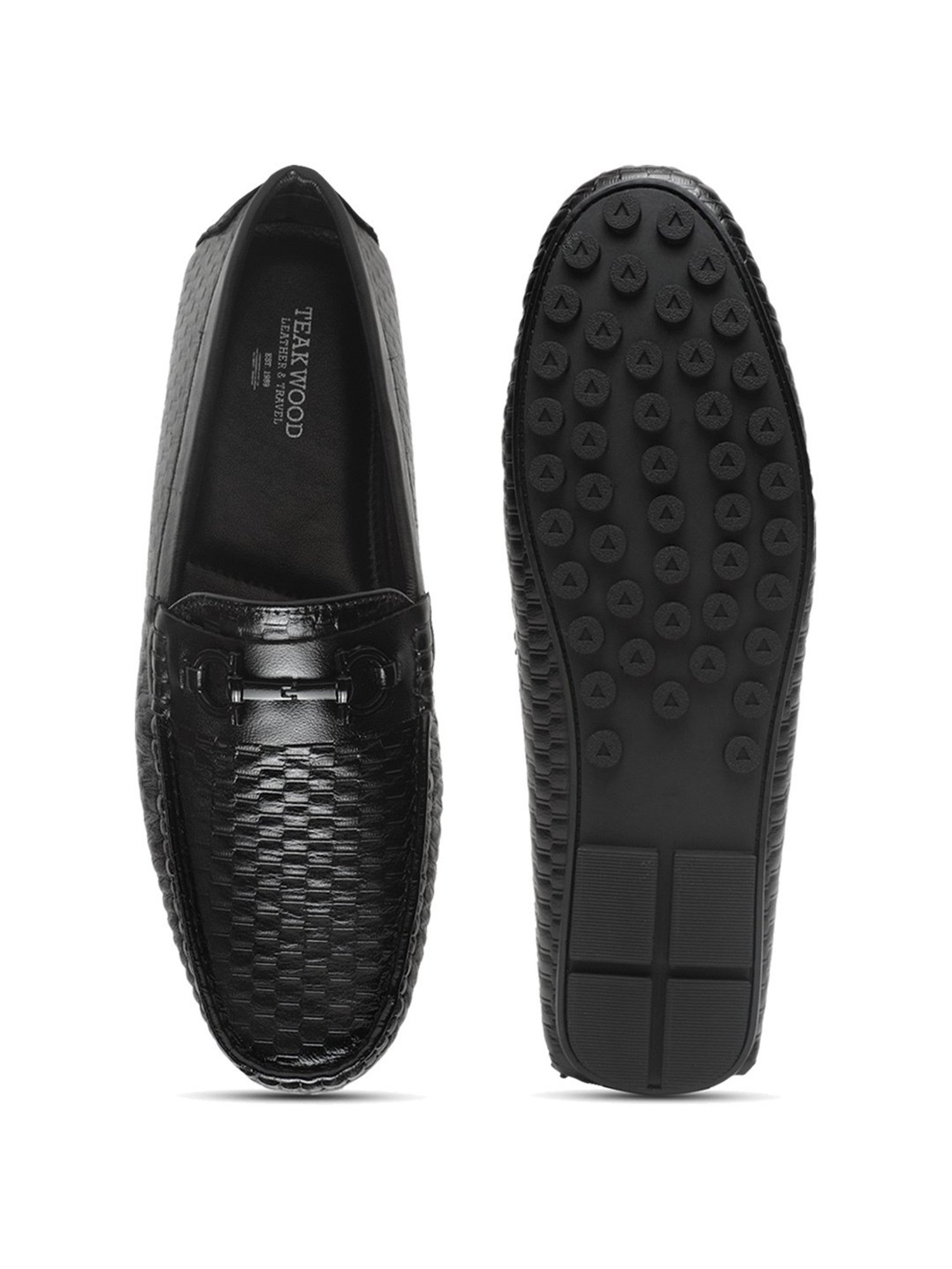 Teakwood Leathers Men's Black Casual Loafers