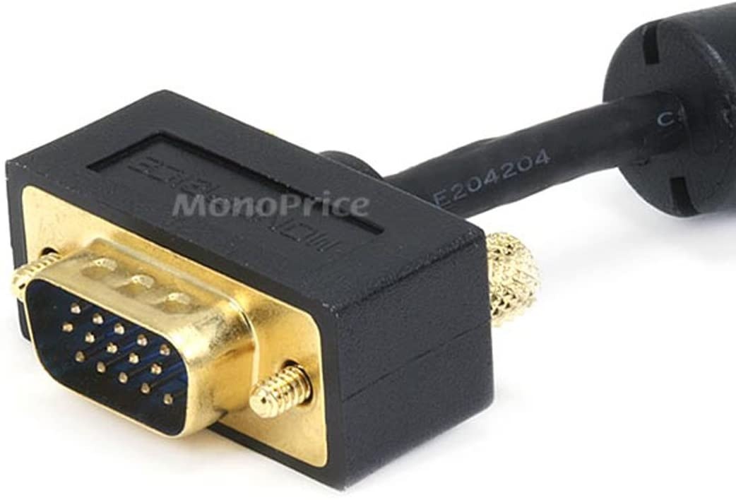 Ultra Slim SVGA Super VGA M/F Monitor Cable - 25 Feet with Ferrites | 30/32AWG, Gold Plated Connector