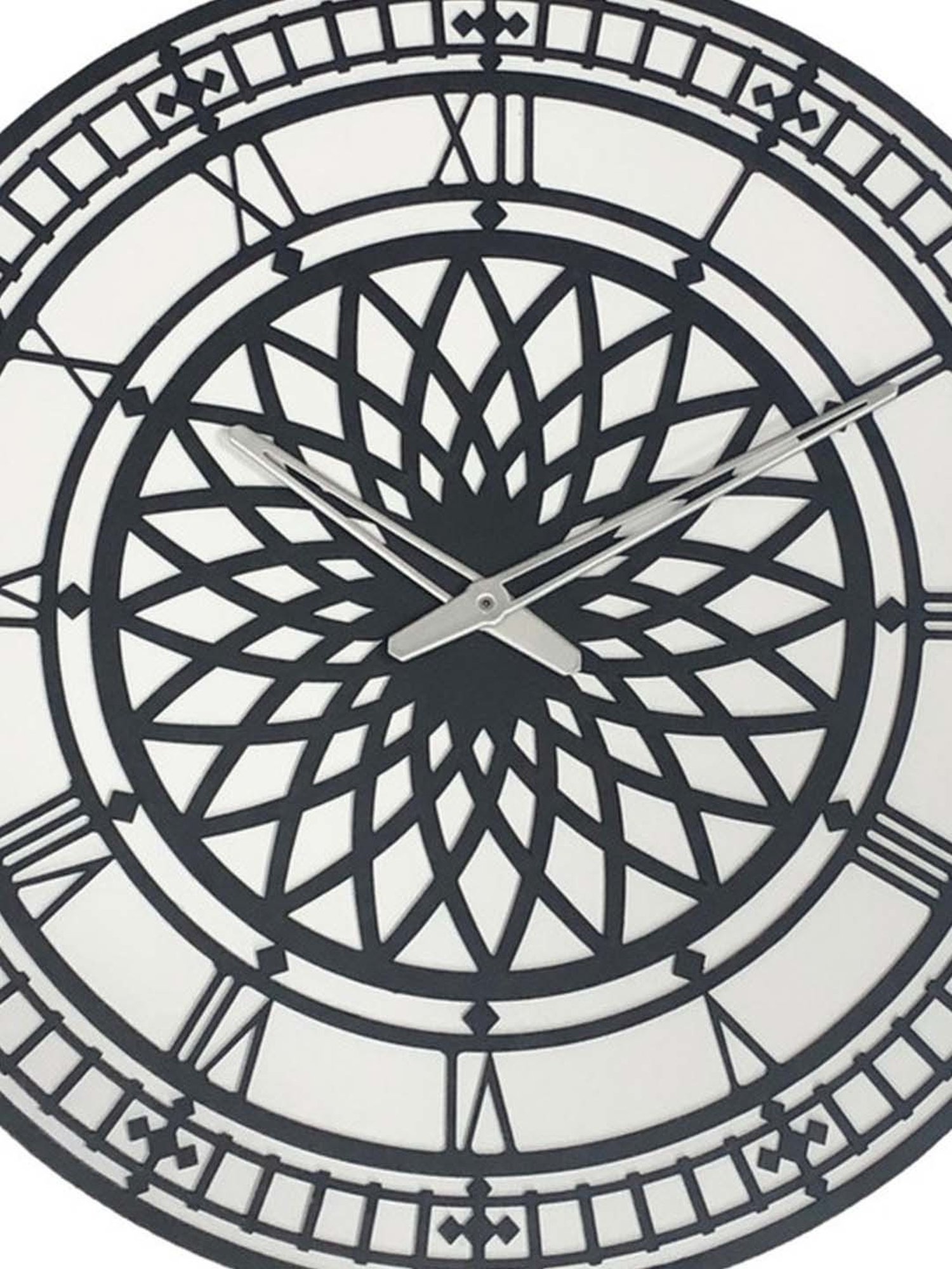 CHRONIKLE Black Mdf Elegant Design Dial Round Analog Roman Numbers 3D Wall Clock