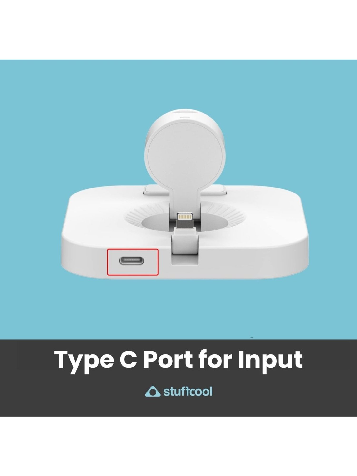 Stuffcool WC810 3-in-1 Wireless Charging Station for iPhones, Samsungs, Apple Watch (White)