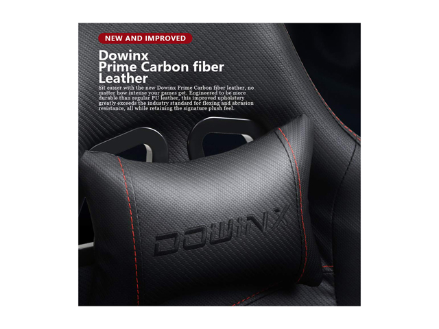 Dowinx Gaming Chair Office Chair PC Chair with Massage Lumbar Support, Racing Style PU Leather High Back Adjustable Swivel Task Chair with Footrest (Black&Red)