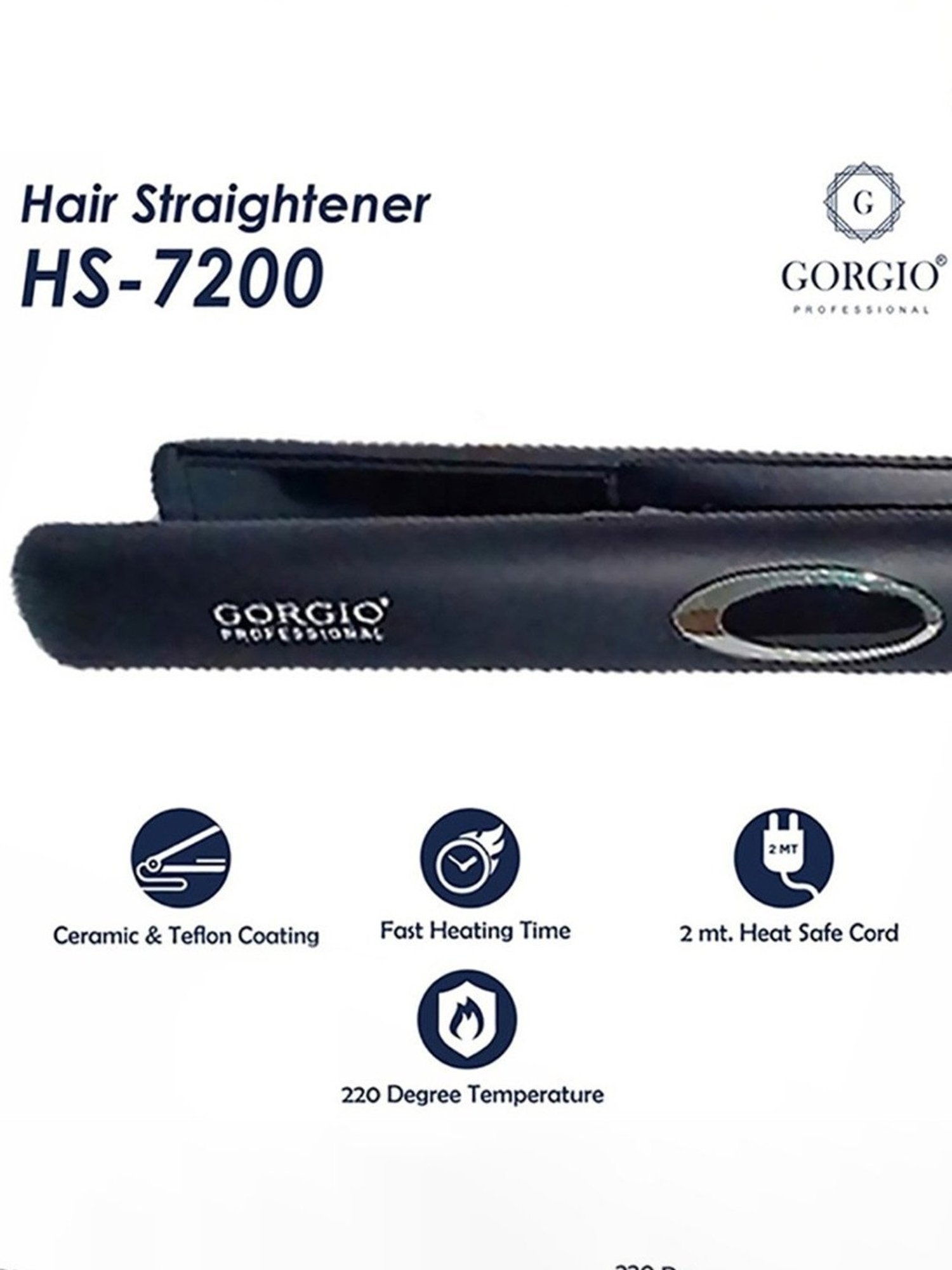 Gorgio Professional HS7200 Hair Straightener (Black)