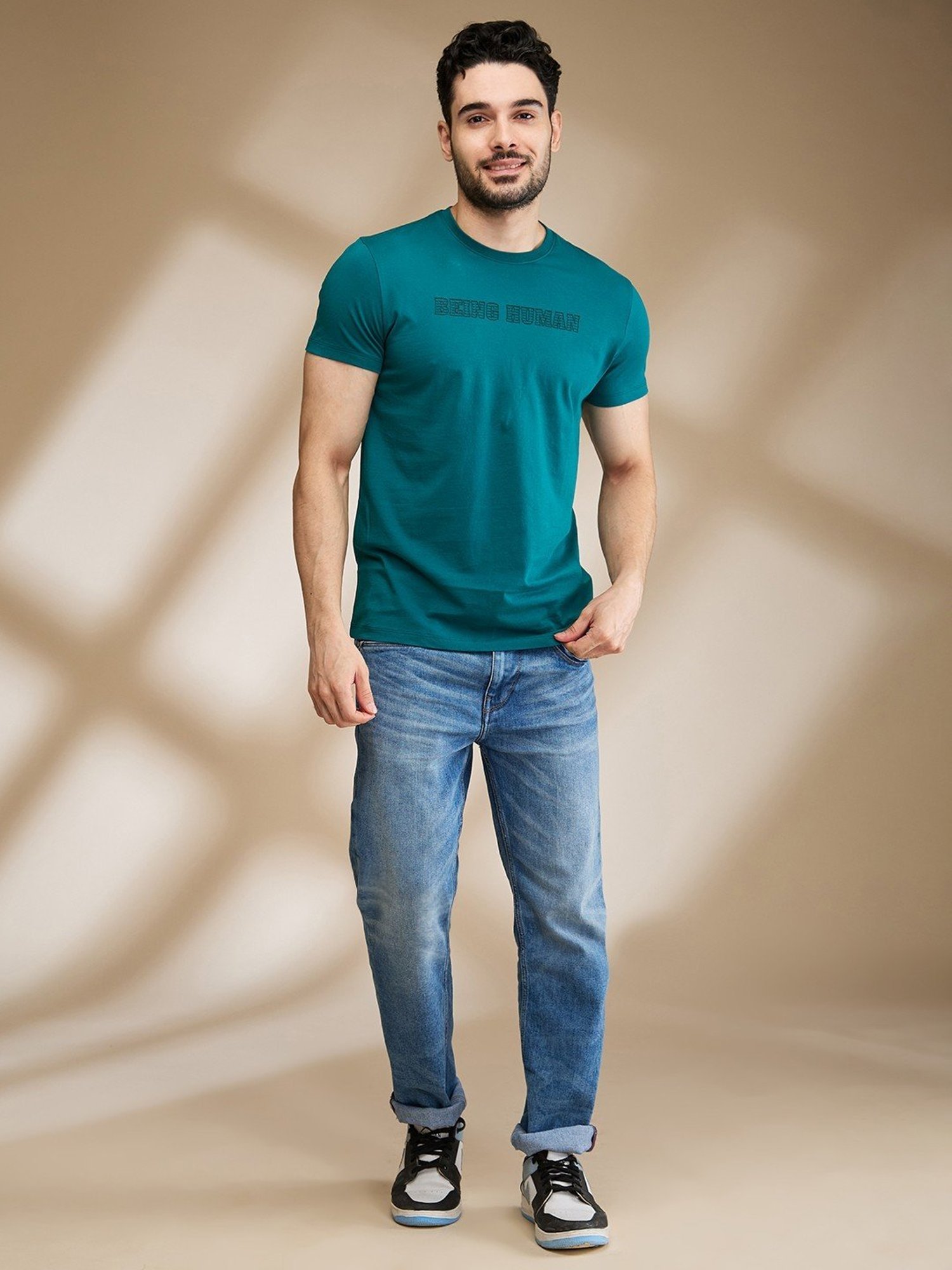 Being Human Grey Regular Fit Printed T-Shirt