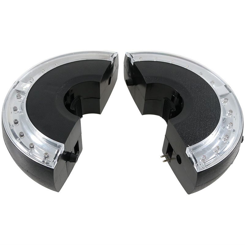 Sunnydaze Outdoor 2-Panel Cordless Battery Operated LED Patio Umbrella Pole and Tent Light - 8" - Black - 2pk