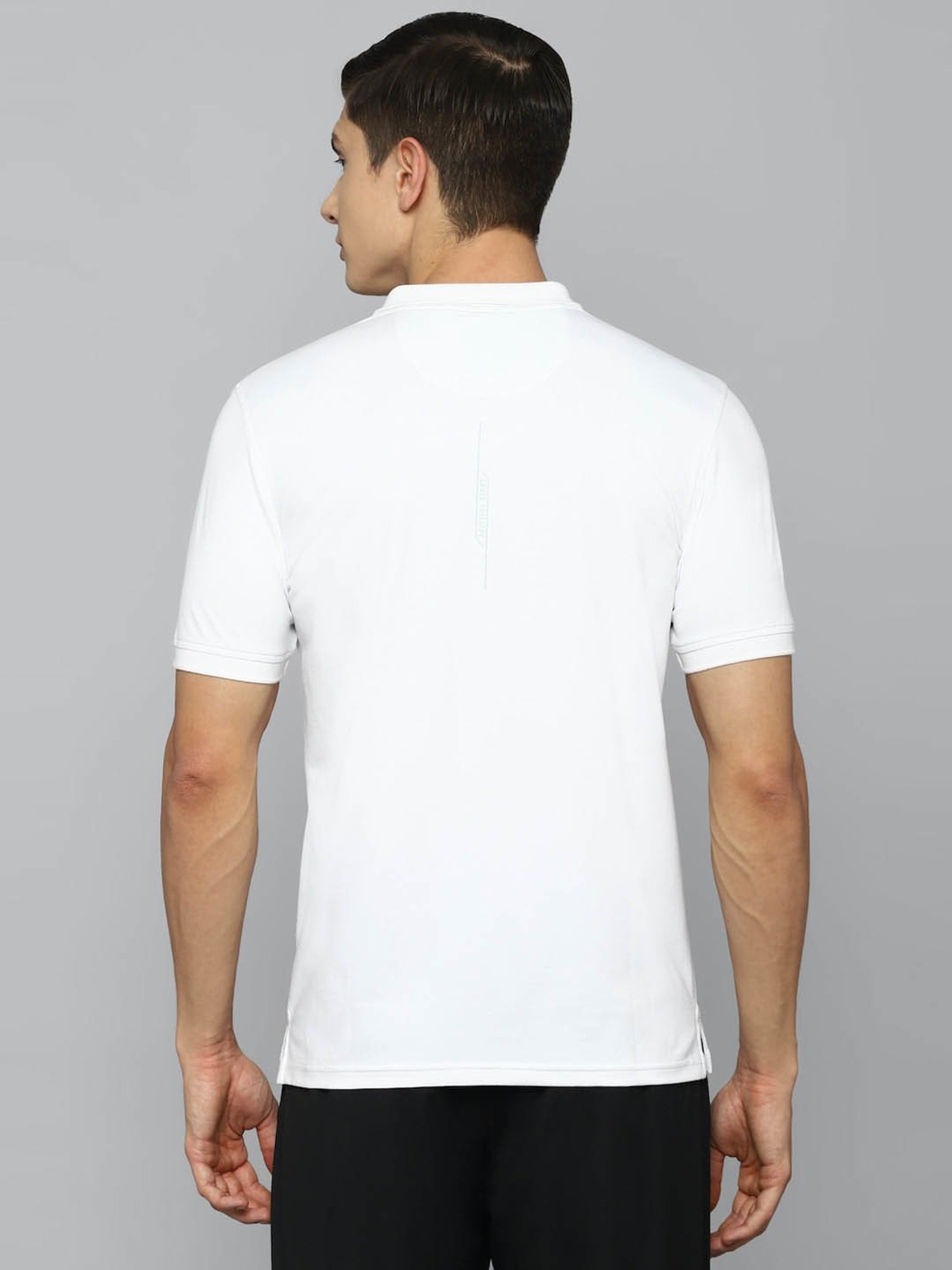 Louis Philippe Sport White Cotton Slim Fit Printed Polo T-Shirt