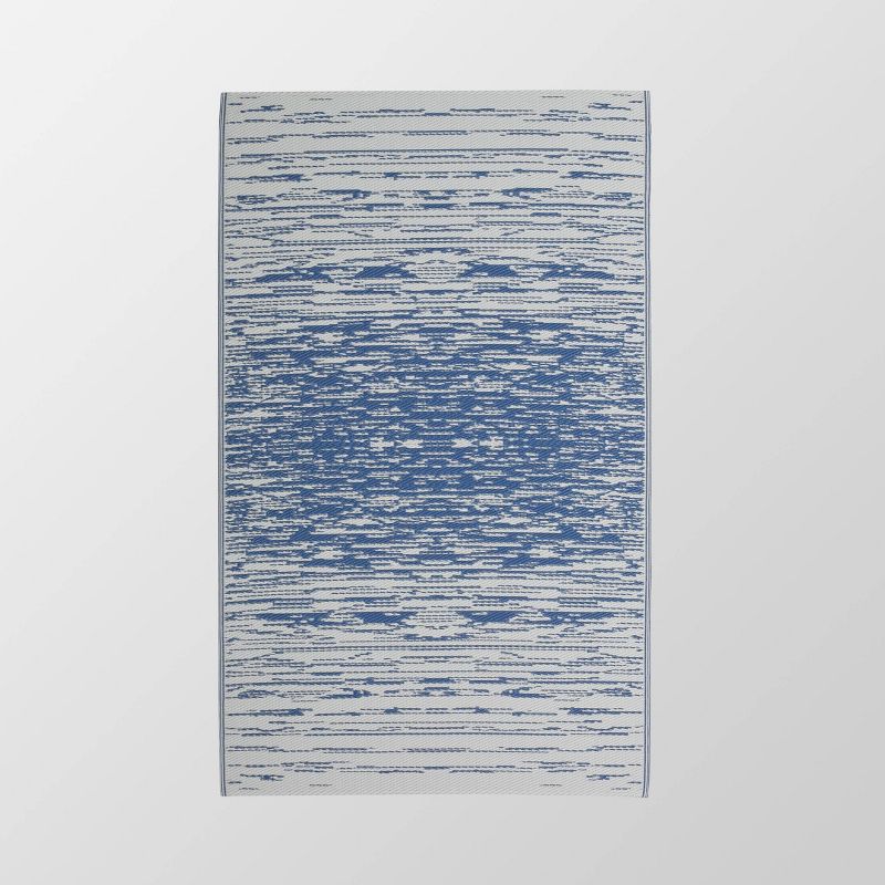 8' x 10' Le Soleil Outdoor Rug Black/Ivory - Linon