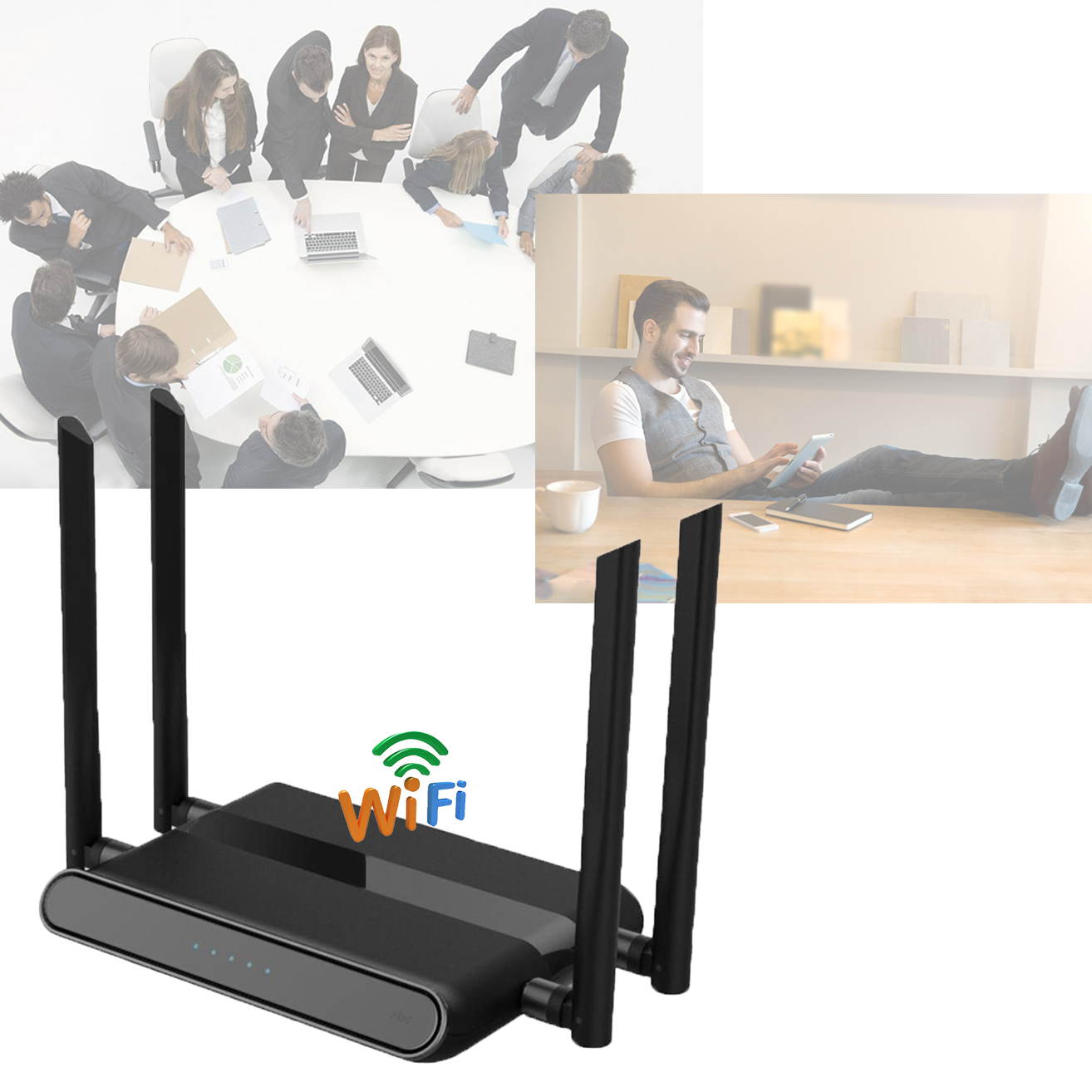 KuWFi Dual Band WiFi Router 2.4Ghz/5Ghz 11AC Smart WiFi Repeater with External Antennas 1200mbps Enterprise Wireless Network Access Point for Home