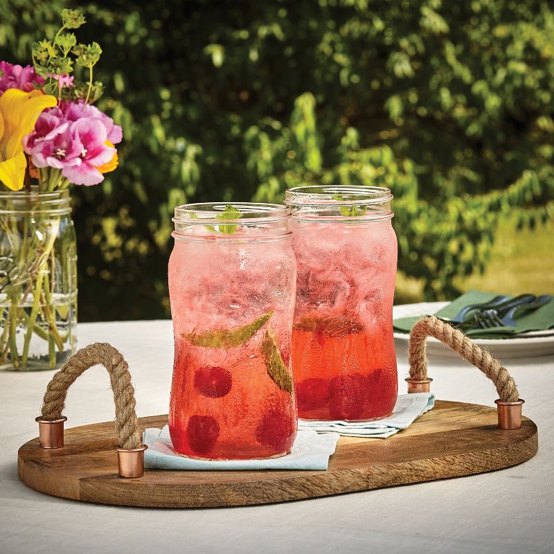 Ball 4ct Collection Elite Spiral Glass Mason Jar with Lid and Band - Regular Mouth