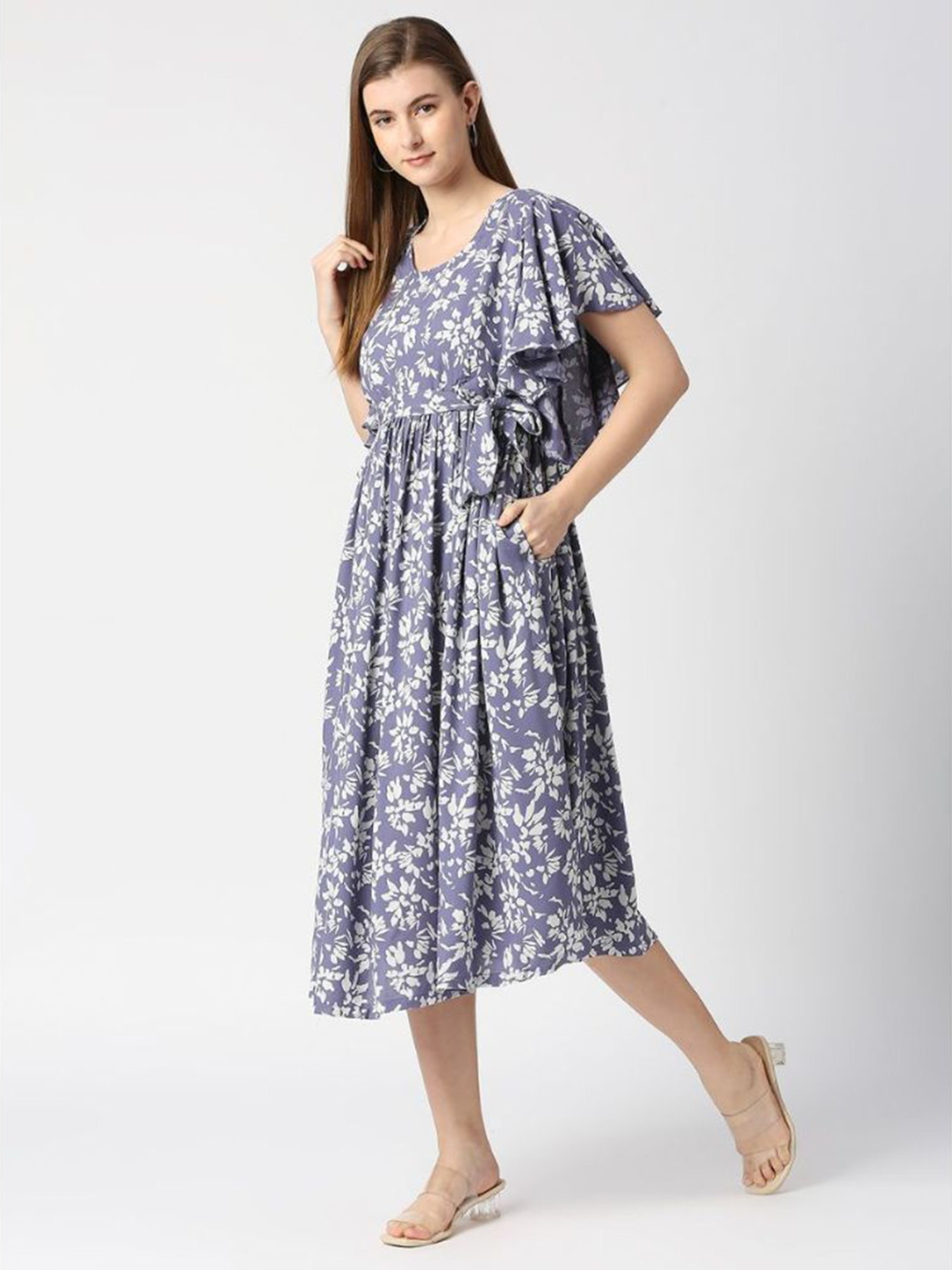 Mine4Nine Multicolor Printed Maternity Kurta