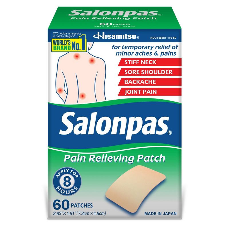 Salonpas 20% Larger Pain Relieving Patch - 60ct